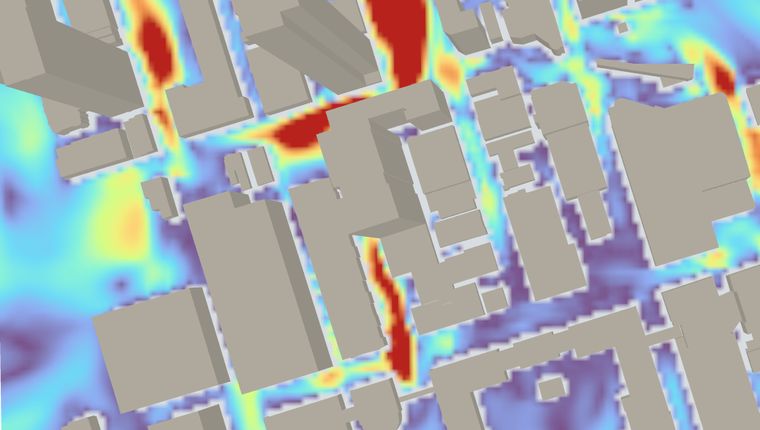 Pedestrian-level wind-speed field in CityDigitalTwin
